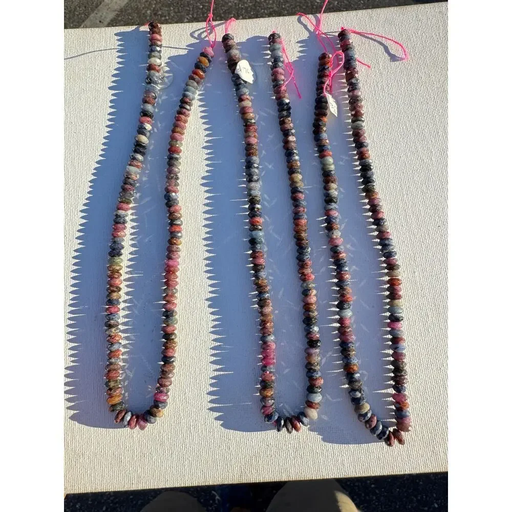 Ruby and Sapphire Bead Strands 15.5” 7mm (3 available)